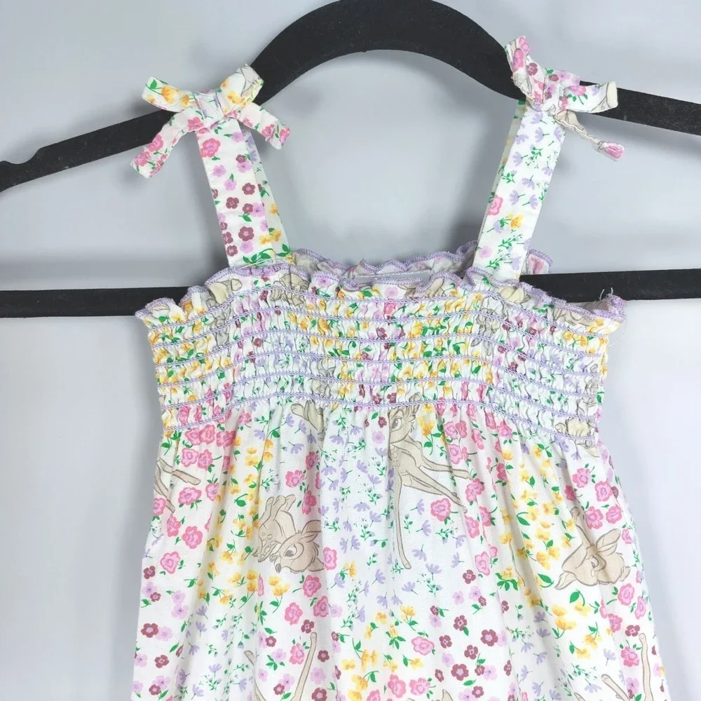 Disney Baby Smocked Bambi Jumper‎ Cotton Floral 3-6 Month Summer